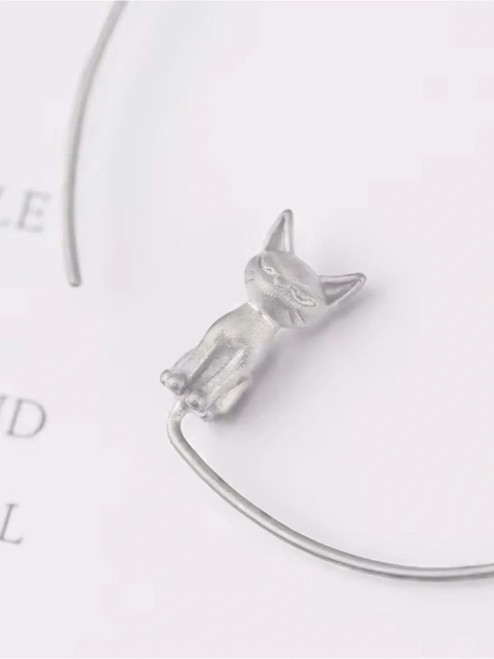 Silver Cat Hoop Earrings - Minimal Pet-Themed Jewelry
